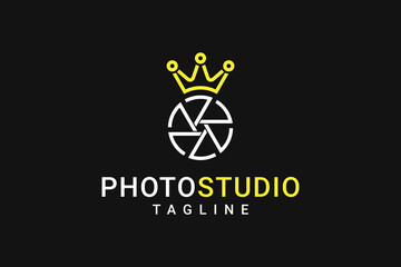 king photography studio logo design vector, monogram, simple elegant modern style