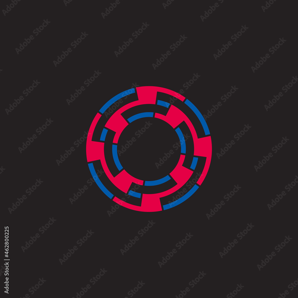 Poster circle rotation abstract motion object colorful geometric logo