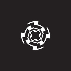 circle zigzag movement decoration geometric symbol vector