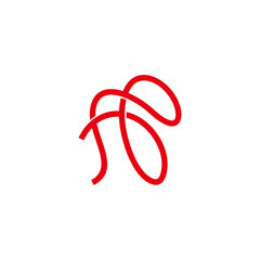 letter fb loop curves linked linear design logo vector