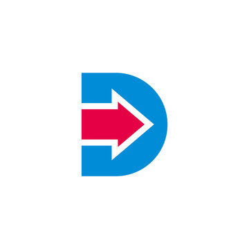 letter d colorful geometric arrow logo vector