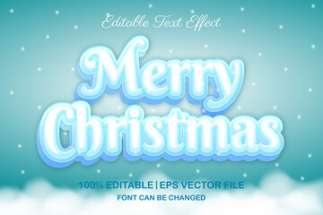 merry christmas editable text effect 3d style