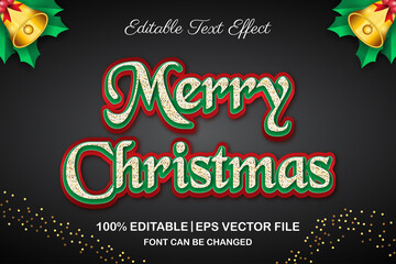 merry christmas editable text effect 3d style