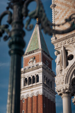 Italy, Venice, Low angle view of St. Marks campanile