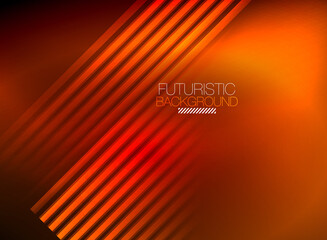 Bright neon color techno abstract background, shiny glowing neon lines in the dark background