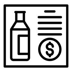 Online drink order icon outline vector. Food delivery. App payment