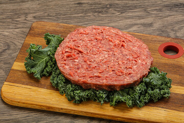 Raw beef burger cutlet for burger