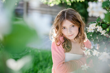 Portrait of girl in the garden