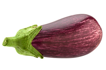violet eggplant vegetable closeup isolated on white