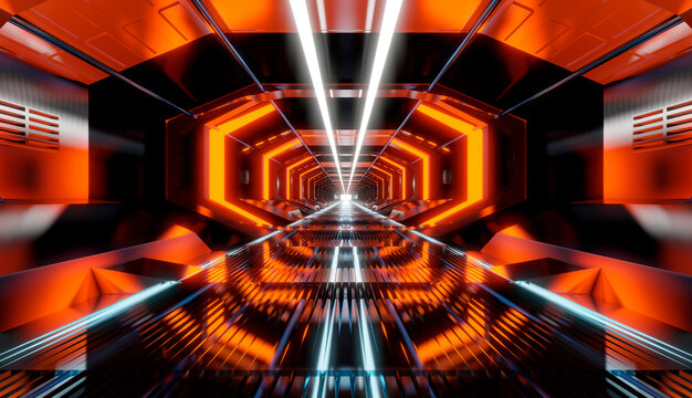 3D Rendered Illustration, visualisation of a science fiction spaceship