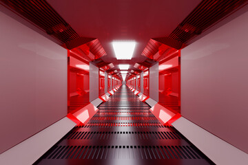 3D Rendered Illustration, visualisation of a science fiction spaceship
