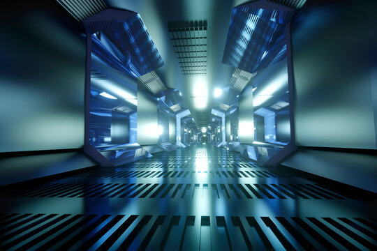 3D Rendered Illustration, visualisation of a science fiction spaceship