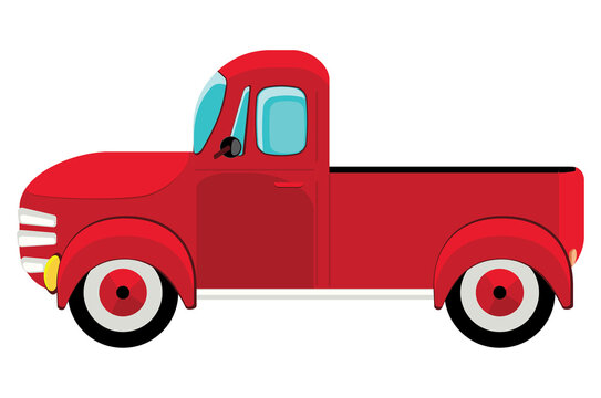 Red pickup truck