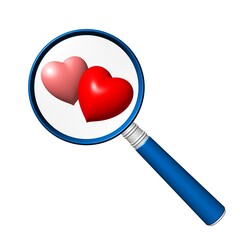 zwei Herzen unter der Lupe