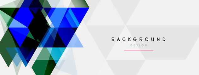 Fototapeta premium Mosaic triangles geometric background. Techno or business concept, pattern for wallpaper, banner, background, landing page