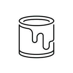 Paint Jar linear icon. Thin line customizable illustration. Vector isolated outline drawing. Editable stroke