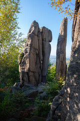 Granite rocks of the Rudawy Janowickie Mountains in Lower Silesia Poland  - obrazy, fototapety, plakaty