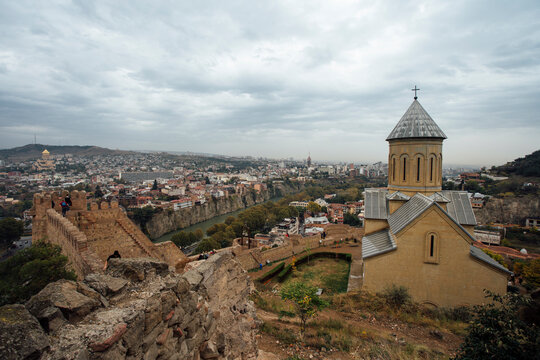 Georgia, Tbilisi, Church and Narikala fortress