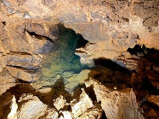 Tourist cave Vrelo in the Gorski kotar region - Fuzine Croatia or Die Höhle Vrelo in der kroatischen Region Gorski kotar - Kroatien (Turistička špilja Vrelo u regiji Gorski kotar - Fužine, Hrvatska)