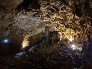 Tourist cave Vrelo in the Gorski kotar region - Fuzine Croatia or Die Höhle Vrelo in der kroatischen Region Gorski kotar - Kroatien (Turistička špilja Vrelo u regiji Gorski kotar - Fužine, Hrvatska)