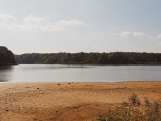 Etang de St-Bonnet de Tronçais au coeur de la forêt de Tronçais ou Sologne bourbonnaise dans l'...