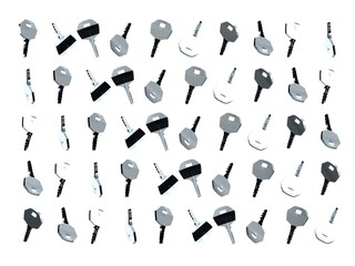 鍵の3dイラスト壁紙。白背景