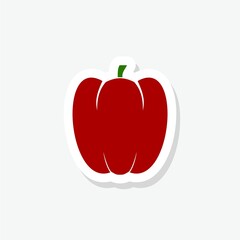 Pepper or paprika sticker icon isolated on white background