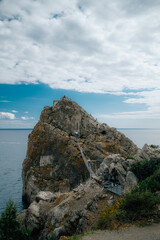 Simeiz. Mount Diva. Crimea. The Black Sea at sunset