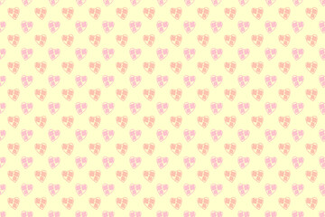 Seamless heart pattern pattern for light yellow cream background.