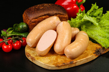Natural meat sausages with minced meat