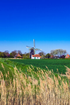 Zeeland, Domburg, windmill and town