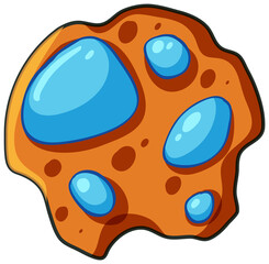 Fantasy comic planet isolated on white background