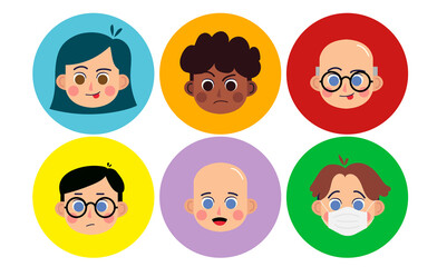 People characters for your scenes. Funny cartoon. The set for the character animation.