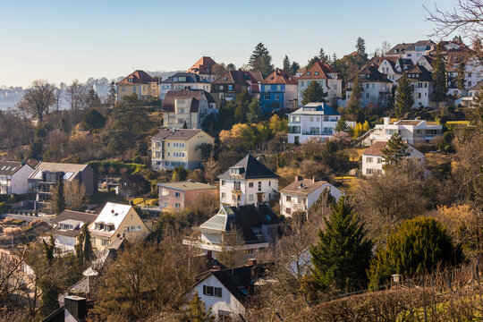 Germany, Baden-Wurttemberg, Stuttgart, Apartments and villas of hillside suburb
