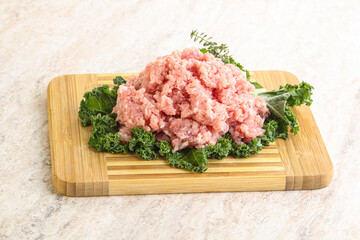 Raw pork minced meat for cooking