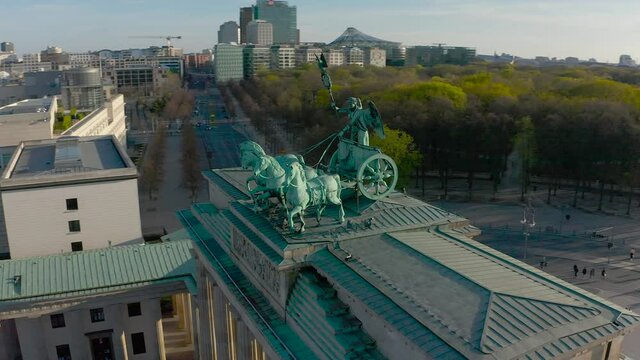 Brandenburg Gate Aerial Shot Berlin Germany