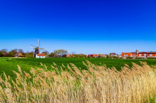 Zeeland, Domburg, windmill and town