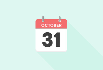 Fototapeta na wymiar OCTOBER 31の文字入り 10月31日の日めくりカレンダー - ハロウィン当日のイメージ素材 