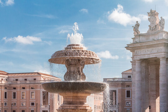 Italy, Rome, Bernini Fountain on sunny day