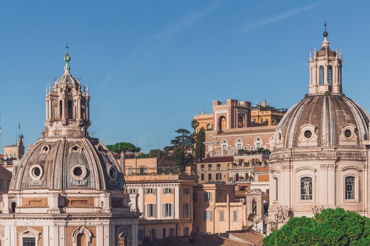 Italy, Rome, Church of Most Holy Name of Mary at Trajan Forum and Santa Maria&Ocirc;&oslash;&Omega;di&Ocirc;&oslash;&Omega;Loreto