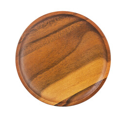 Wooden dish isolated on white backgroud.
