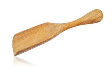 Wooden scoop isolated on a white background.