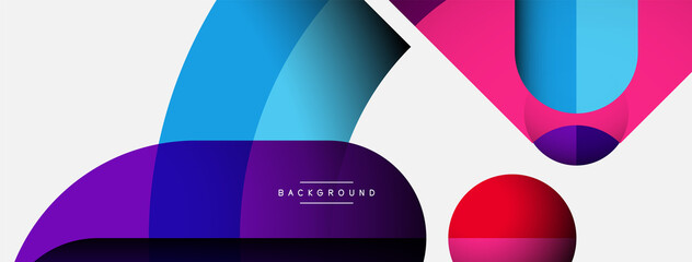 Trendy shapes, color minimal design composition, lines and shadows for wallpaper banner background or landing page