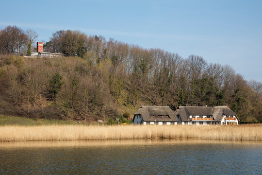 Thatched-roof houses, Moritzdorf, Moenchgut, Ruegen, Germany