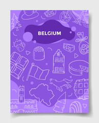 belgium country nation with doodle style for template of banners, flyer, books, and magazine cover