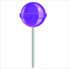 sweet candy lollipops on white background