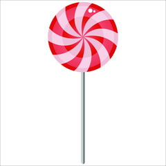 sweet candy lollipops on white background