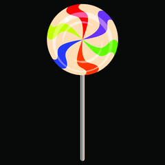 sweet candy lollipops on white background