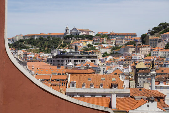 Igreja da Graca church and cityscape against sky, Lisbon, Portugal
