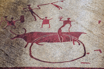 Sweden, Vastra Gotaland County, Tanumshede, Rock Carvings in Tanum